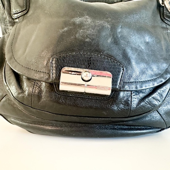 COACH Kristin Black Luxury Leather Large Satchel Bag - Picture 2 of 7